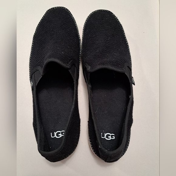 COPY - UGG Bren Black Slip On Shoe/Flat Size 10 - Picture 1 of 8